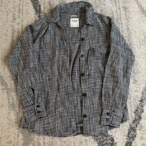 Abercrombie & Fitch Oversized Checkered Jacket Black/White Womens Size S